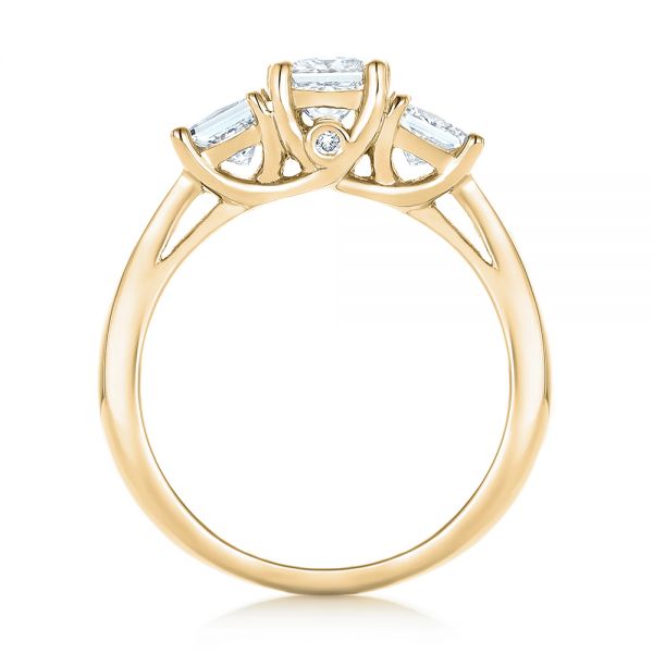 14k Yellow Gold 14k Yellow Gold Custom Three Stone Diamond Engagement Ring - Front View -  103135