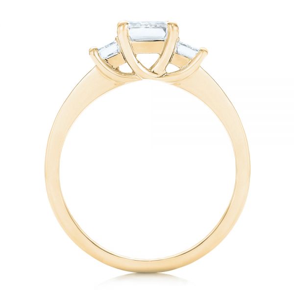 14k Yellow Gold 14k Yellow Gold Custom Three Stone Diamond Engagement Ring - Front View -  103154