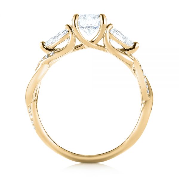 18k Yellow Gold 18k Yellow Gold Custom Three Stone Diamond Engagement Ring - Front View - 103503