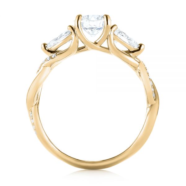 18k Yellow Gold 18k Yellow Gold Custom Three Stone Diamond Engagement Ring - Front View -  103503