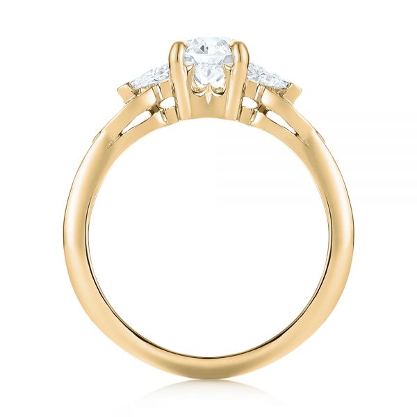 14k Yellow Gold 14k Yellow Gold Custom Three Stone Diamond Engagement Ring - Front View -  103839