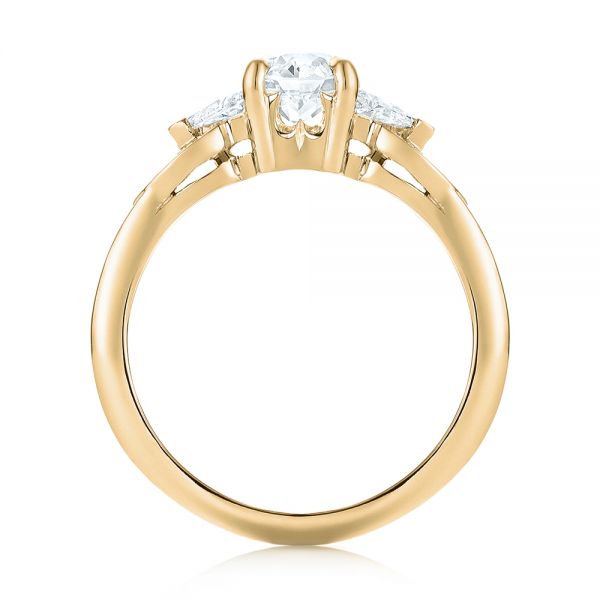14k Yellow Gold 14k Yellow Gold Custom Three Stone Diamond Engagement Ring - Front View - 103839