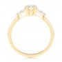 14k Yellow Gold Custom Three Stone Diamond Engagement Ring - Front View -  106856 - Thumbnail