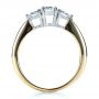 18k Yellow Gold And 14K Gold 18k Yellow Gold And 14K Gold Custom Three Stone Diamond Engagement Ring - Front View -  1196 - Thumbnail