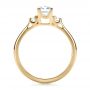 18k Yellow Gold 18k Yellow Gold Custom Three Stone Diamond Engagement Ring - Front View -  1308 - Thumbnail