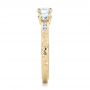 18k Yellow Gold 18k Yellow Gold Custom Three-stone Diamond Engagement Ring - Side View -  102131 - Thumbnail