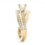 14k Yellow Gold 14k Yellow Gold Custom Three Stone Diamond Engagement Ring - Side View -  102944 - Thumbnail