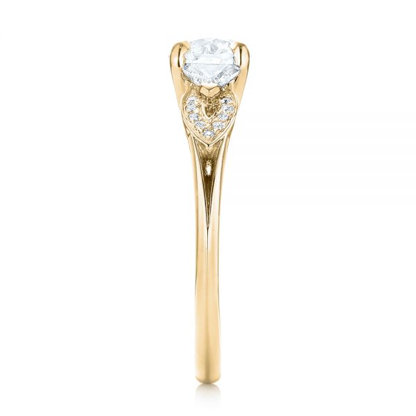 14k Yellow Gold 14k Yellow Gold Custom Three Stone Diamond Engagement Ring - Side View - 103839