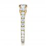 14k Yellow Gold 14k Yellow Gold Custom Three Stone Diamond Engagement Ring - Side View -  1129 - Thumbnail