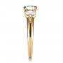 18k Yellow Gold 18k Yellow Gold Custom Three Stone Diamond Engagement Ring - Side View -  1156 - Thumbnail
