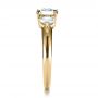 14k Yellow Gold 14k Yellow Gold Custom Three Stone Diamond Engagement Ring - Side View -  1156 - Thumbnail