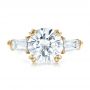 18k Yellow Gold 18k Yellow Gold Custom Three Stone Diamond Engagement Ring - Top View -  100161 - Thumbnail