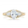 14k Yellow Gold 14k Yellow Gold Custom Three Stone Diamond Engagement Ring - Top View -  100279 - Thumbnail
