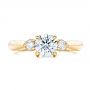 14k Yellow Gold 14k Yellow Gold Custom Three Stone Diamond Engagement Ring - Top View -  102039 - Thumbnail