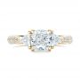 14k Yellow Gold 14k Yellow Gold Custom Three Stone Diamond Engagement Ring - Top View -  102091 - Thumbnail
