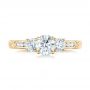 18k Yellow Gold 18k Yellow Gold Custom Three-stone Diamond Engagement Ring - Top View -  102131 - Thumbnail