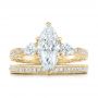 14k Yellow Gold 14k Yellow Gold Custom Three Stone Diamond Engagement Ring - Top View -  102353 - Thumbnail