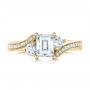 14k Yellow Gold 14k Yellow Gold Custom Three Stone Diamond Engagement Ring - Top View -  102391 - Thumbnail