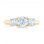 18k Yellow Gold 18k Yellow Gold Custom Three Stone Diamond Engagement Ring - Top View -  102540 - Thumbnail