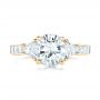 14k Yellow Gold 14k Yellow Gold Custom Three Stone Diamond Engagement Ring - Top View -  102807 - Thumbnail