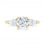 18k Yellow Gold 18k Yellow Gold Custom Three Stone Diamond Engagement Ring - Top View -  102898 - Thumbnail