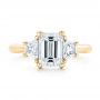 18k Yellow Gold 18k Yellow Gold Custom Three Stone Diamond Engagement Ring - Top View -  102899 - Thumbnail