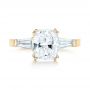14k Yellow Gold 14k Yellow Gold Custom Three Stone Diamond Engagement Ring - Top View -  102964 - Thumbnail