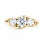 14k Yellow Gold 14k Yellow Gold Custom Three Stone Diamond Engagement Ring - Top View -  103003 - Thumbnail