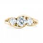 14k Yellow Gold 14k Yellow Gold Custom Three Stone Diamond Engagement Ring - Top View -  103003 - Thumbnail