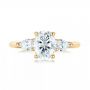 18k Yellow Gold 18k Yellow Gold Custom Three Stone Diamond Engagement Ring - Top View -  103035 - Thumbnail