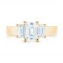 14k Yellow Gold 14k Yellow Gold Custom Three Stone Diamond Engagement Ring - Top View -  103154 - Thumbnail