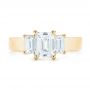 18k Yellow Gold 18k Yellow Gold Custom Three Stone Diamond Engagement Ring - Top View -  103154 - Thumbnail