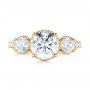18k Yellow Gold 18k Yellow Gold Custom Three-stone Diamond Engagement Ring - Top View -  103214 - Thumbnail
