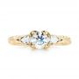 18k Yellow Gold 18k Yellow Gold Custom Three Stone Diamond Engagement Ring - Top View -  103349 - Thumbnail