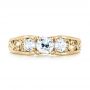 18k Yellow Gold 18k Yellow Gold Custom Three Stone Diamond Engagement Ring - Top View -  103426 - Thumbnail