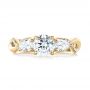 14k Yellow Gold 14k Yellow Gold Custom Three Stone Diamond Engagement Ring - Top View -  103503 - Thumbnail