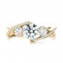 14k Yellow Gold 14k Yellow Gold Custom Three Stone Diamond Engagement Ring - Top View -  103655 - Thumbnail