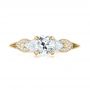 18k Yellow Gold 18k Yellow Gold Custom Three Stone Diamond Engagement Ring - Top View -  103839 - Thumbnail