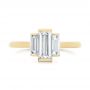 14k Yellow Gold Custom Three Stone Diamond Engagement Ring - Top View -  104826 - Thumbnail