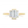 14k Yellow Gold Custom Three Stone Diamond Engagement Ring - Top View -  104826 - Thumbnail