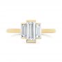 18k Yellow Gold 18k Yellow Gold Custom Three Stone Diamond Engagement Ring - Top View -  104826 - Thumbnail