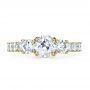 14k Yellow Gold 14k Yellow Gold Custom Three Stone Diamond Engagement Ring - Top View -  1129 - Thumbnail