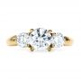 18k Yellow Gold 18k Yellow Gold Custom Three Stone Diamond Engagement Ring - Top View -  1156 - Thumbnail
