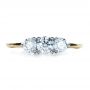 14k Yellow Gold And Platinum Custom Three Stone Diamond Engagement Ring - Top View -  1196 - Thumbnail
