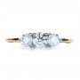 18k Yellow Gold And 14K Gold 18k Yellow Gold And 14K Gold Custom Three Stone Diamond Engagement Ring - Top View -  1196 - Thumbnail