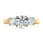 14k Yellow Gold 14k Yellow Gold Custom Three Stone Diamond Engagement Ring - Top View -  1393 - Thumbnail
