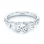 14k White Gold 14k White Gold Custom Diamond Engagement Ring - Flat View -  103521 - Thumbnail