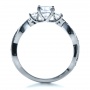  14K Gold Custom Three Stone Diamond Engagement Ring - Front View -  1219 - Thumbnail