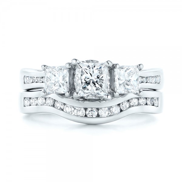 Custom Three Stone Diamond Engagement Ring - Image