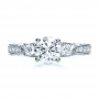  18K Gold 18K Gold Custom Three Stone Diamond Engagement Ring - Top View -  1118 - Thumbnail